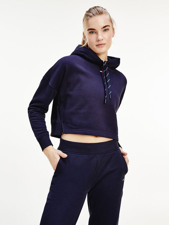 Tommy Hilfiger Sport TH Cool Fleece Hoodie Damen Dunkelblau | AT298CAZL