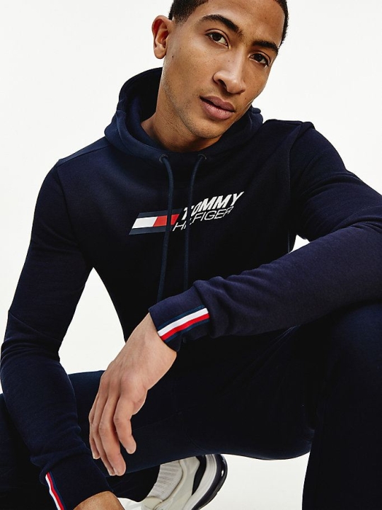 Tommy Hilfiger Sport TH Cool Flex Fleece Hoodie Herren Dunkelblau | AT719IDQJ