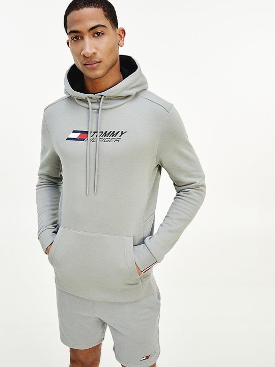 Tommy Hilfiger Sport TH Cool Flex Fleece Hoodie Herren Silber | AT916XLEQ