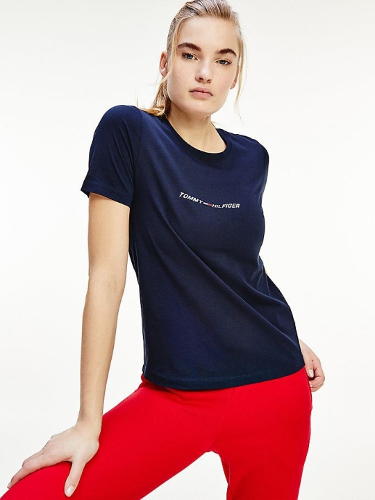 Tommy Hilfiger Sport TH Cool Graphic T-shirts Damen Dunkelblau | AT390SPHY