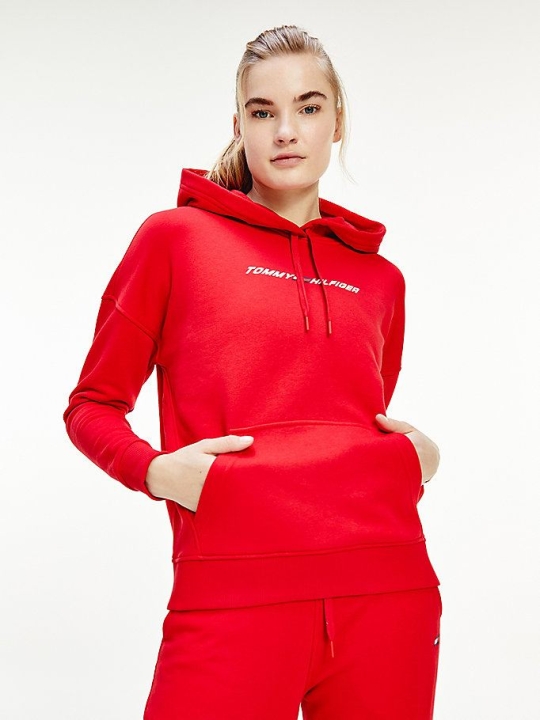 Tommy Hilfiger Sport TH Cool Relaxed Fit Hoodie Damen Rot | AT920JCPH