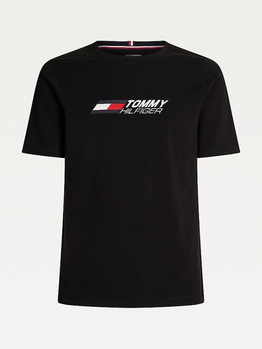 Tommy Hilfiger Sport TH Cool Slim Fit T-shirts Herren Schwarz | AT792XSNJ