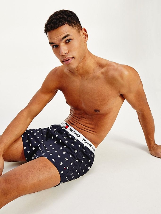 Tommy Hilfiger Star Print Woven Boxers Unterwäsche Herren Blau | AT954QRXC