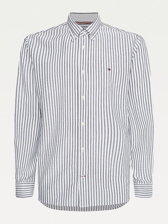 Tommy Hilfiger Stripe Regular Fit Oxford Hemd Herren Weiß | AT258ODKT