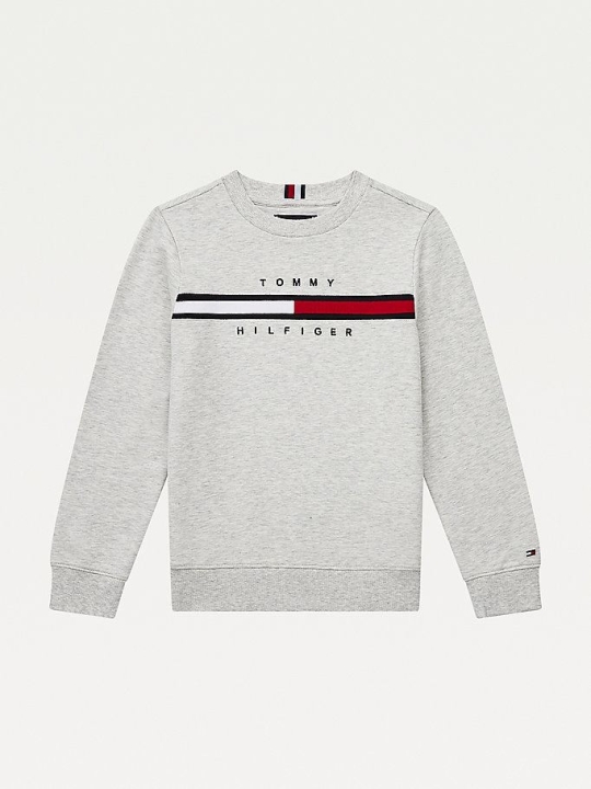 Tommy Hilfiger TH Cool Logo Sweatshirts Kinder Hellgrau | AT546AFIL