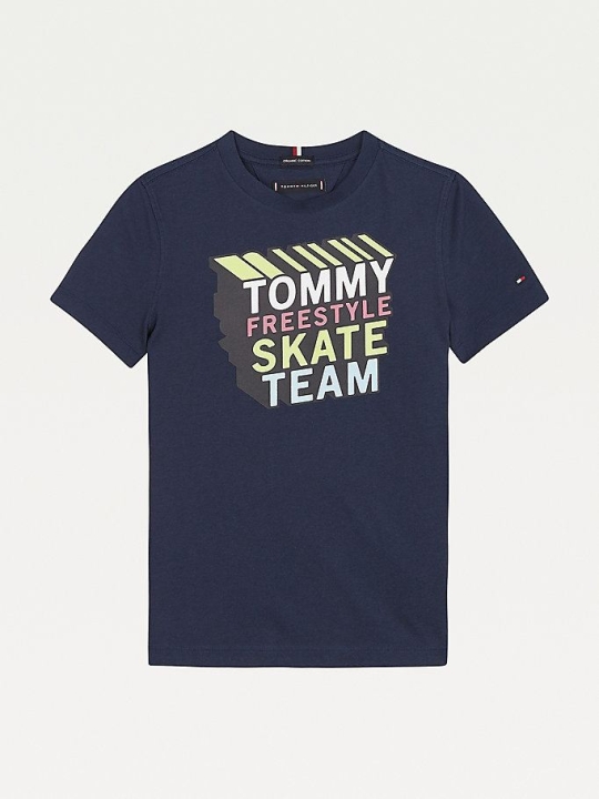 Tommy Hilfiger TH Cool Skater Logo T-shirts Kinder Hellnavy | AT984ZTIL