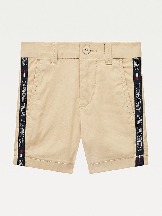 Tommy Hilfiger TH Flex Slim Tape Chino Kurze Hose Kinder Beige | AT186ERNF