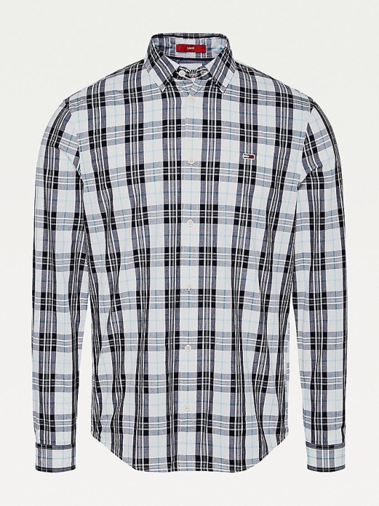 Tommy Hilfiger Tartan Check Organic Baumwoll Hemd Herren Weiß Mehrfarbig | AT460BOAD