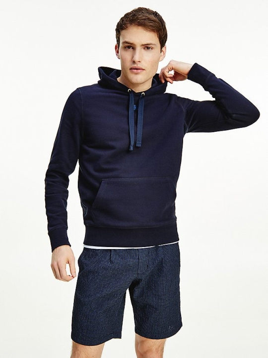 Tommy Hilfiger Tonal Flag Terry Hoodie Herren Dunkelblau | AT216USPD