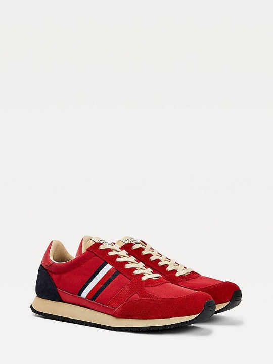 Tommy Hilfiger Vintage Mixed Texture Sneakers Herren Rot | AT985NWEF