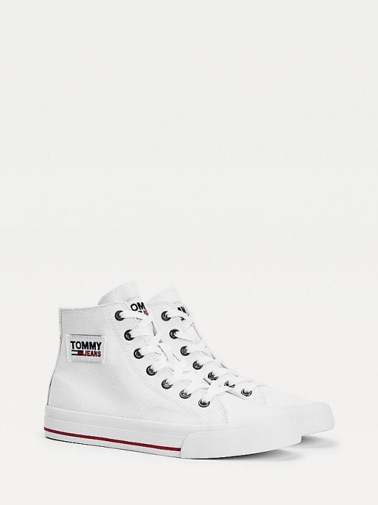 Tommy Hilfiger Vulcanised High-Top Sneakers Damen Weiß | AT291PVSE