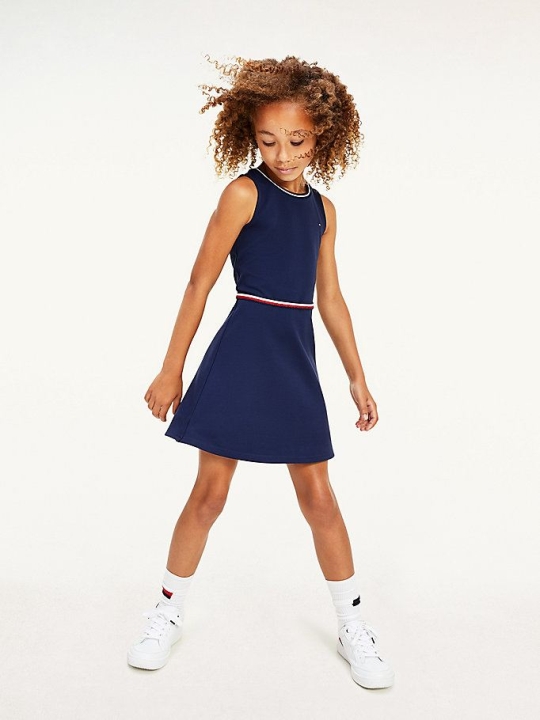 Tommy Hilfiger Ärmellose Skater Kleider Kinder Hellnavy | AT745MUOW