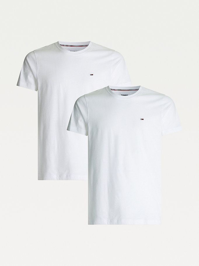 Tommy Hilfiger 2-Pack Organic Baumwoll Slim Fit T-shirts Herren Weiß | AT365SIME