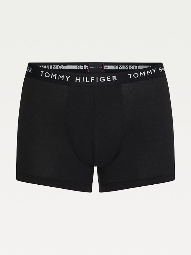 Tommy Hilfiger 3-Pack Essential Logo Waistband Trunks Unterwäsche Herren Schwarz Schwarz | AT391FWCT