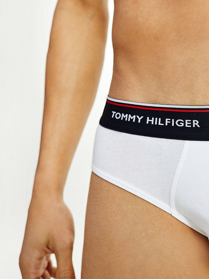 Tommy Hilfiger 3-Pack Logo Waistband Briefs Unterwäsche Herren Rot Weiß | AT354PXAS