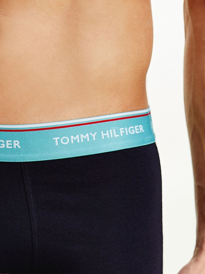 Tommy Hilfiger 3-Pack Organic Baumwoll Trunks Unterwäsche Herren Gelb Türkis | AT352RCFW