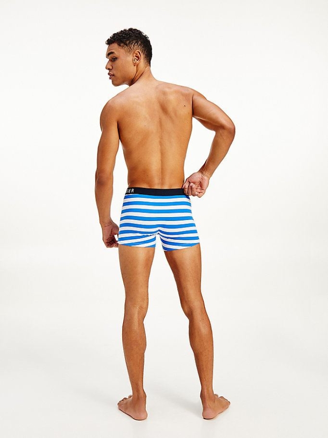 Tommy Hilfiger 3-Pack Organic Baumwoll Trunks Unterwäsche Herren Stripes | AT428POYC