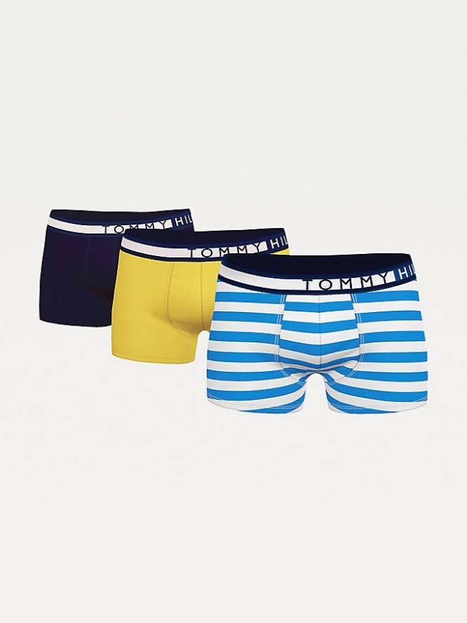 Tommy Hilfiger 3-Pack Organic Baumwoll Trunks Unterwäsche Herren Stripes | AT428POYC