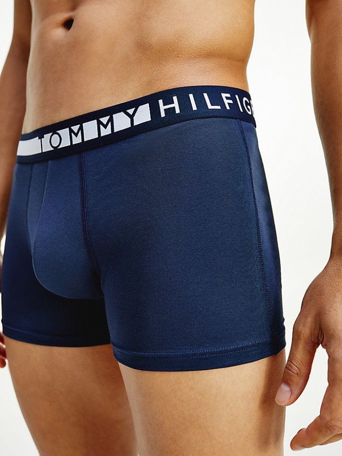 Tommy Hilfiger 3-Pack Statement Waistband Trunks Unterwäsche Herren Weiß Navy | AT206QJMS