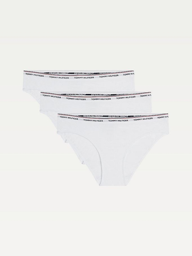 Tommy Hilfiger 3-Pack Stretch Baumwoll Briefs Unterwäsche Damen Weiß Weiß | AT034UTDL