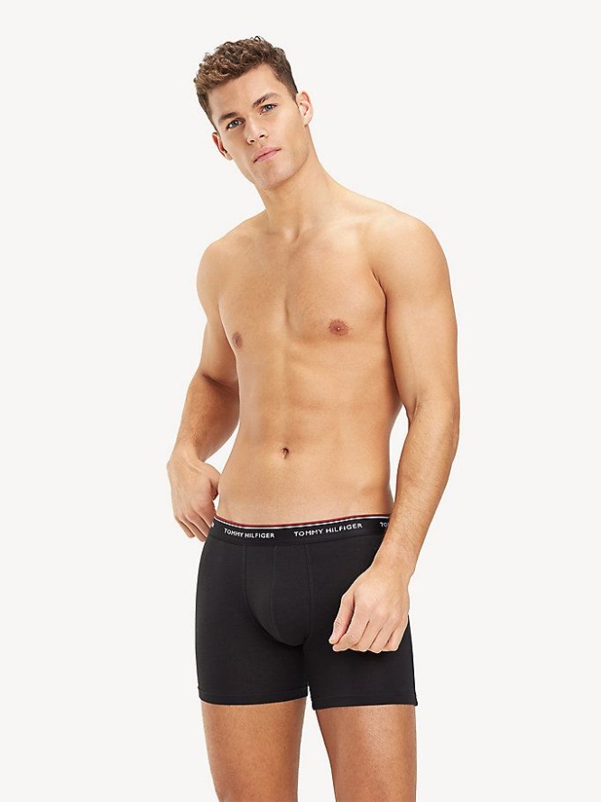 Tommy Hilfiger 3-Pack Stretch Baumwoll Boxer Unterwäsche Herren Grau | AT093KWHY