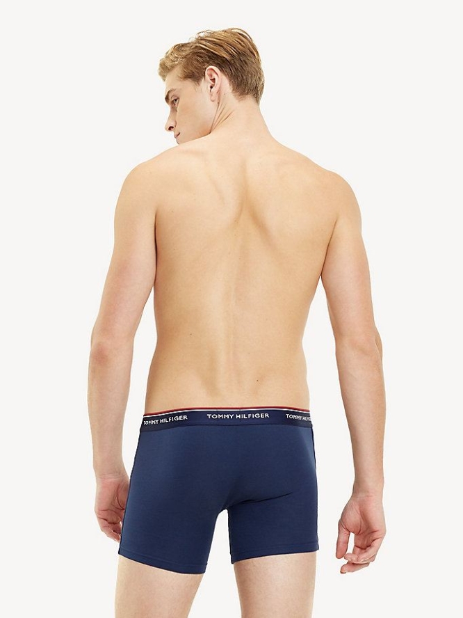 Tommy Hilfiger 3-Pack Stretch Baumwoll Boxer Unterwäsche Herren Navy | AT540HUQB