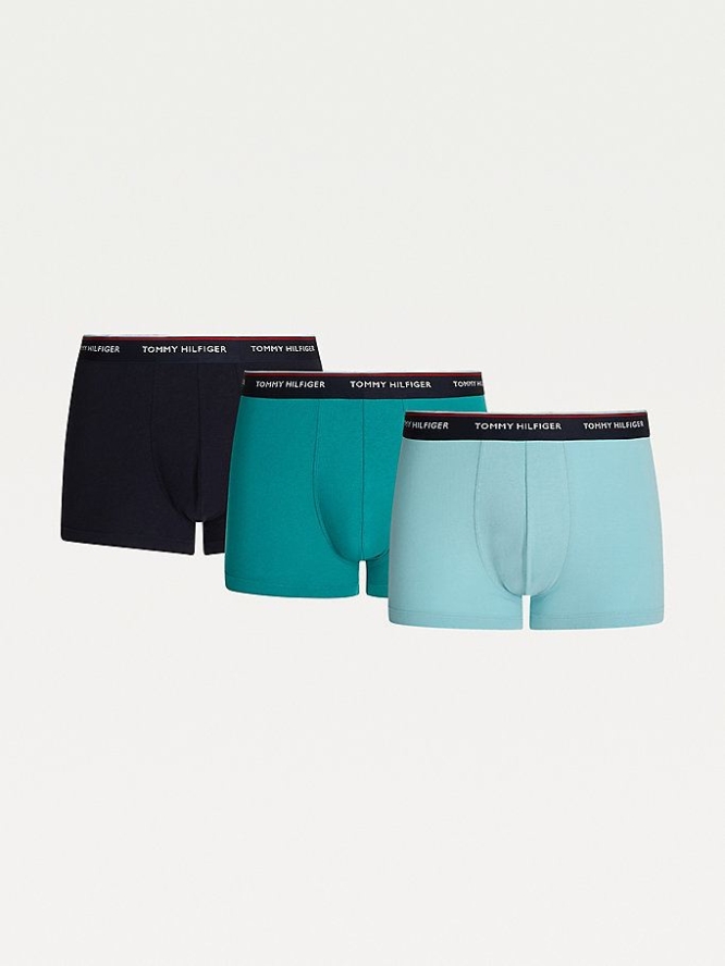 Tommy Hilfiger 3-Pack Stretch Baumwoll Trunks Unterwäsche Herren Schwarz | AT248BQKU