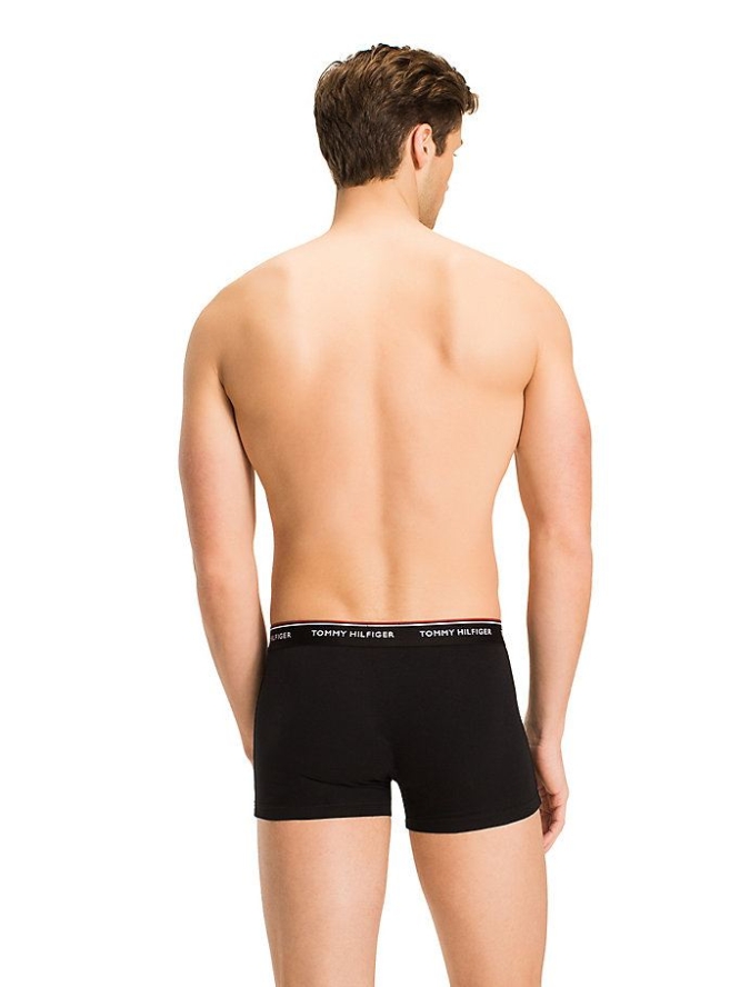 Tommy Hilfiger 3-Pack Stretch Baumwoll Trunks Unterwäsche Herren Schwarz | AT406IHWS