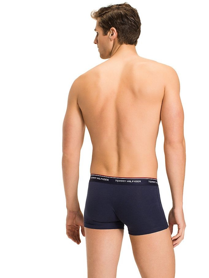 Tommy Hilfiger 3-Pack Stretch Baumwoll Trunks Unterwäsche Herren Navy | AT851RJBP