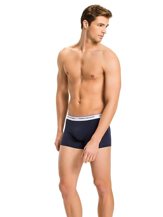 Tommy Hilfiger 3-Pack Stretch Baumwoll Trunks Unterwäsche Herren Mehrfarbig Navy | AT896VQHN