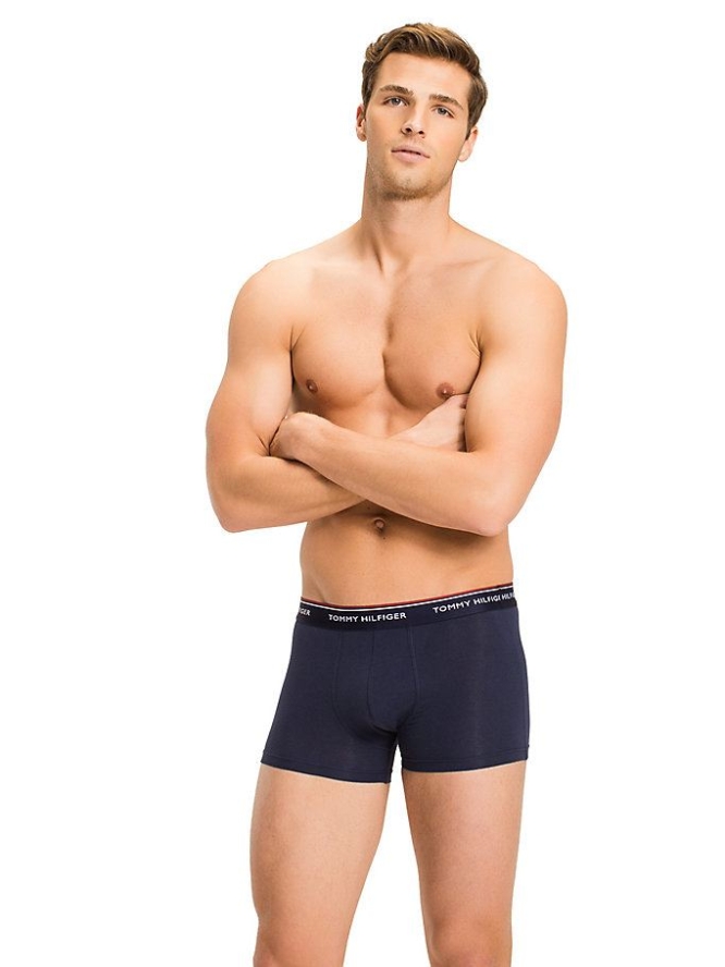 Tommy Hilfiger 3-Pack Stretch Baumwoll Trunks Unterwäsche Herren Mehrfarbig Navy | AT896VQHN