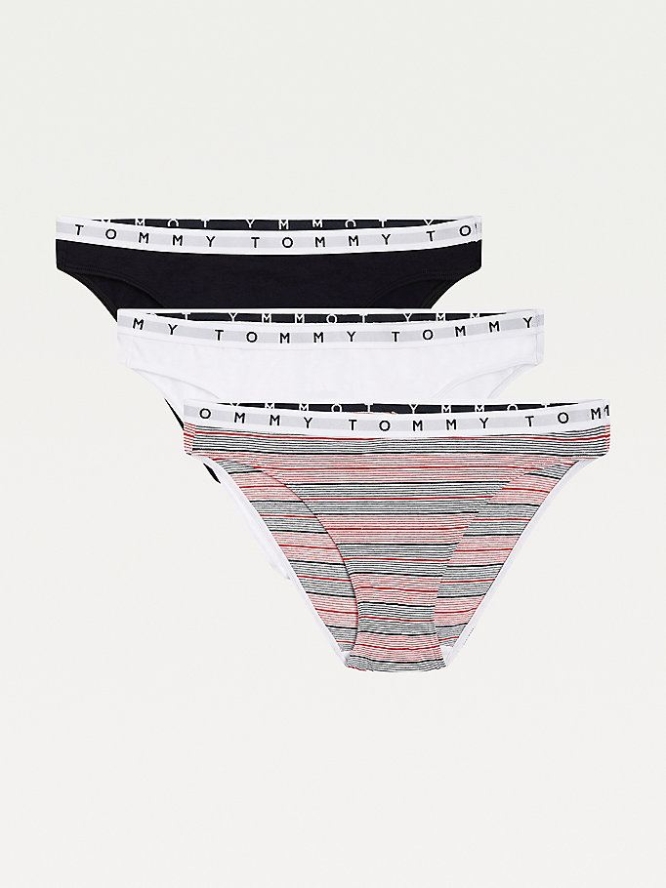 Tommy Hilfiger 3-Pack Stretch Organic Baumwoll Waistband Briefs Unterwäsche Damen Weiß | AT567AQZT