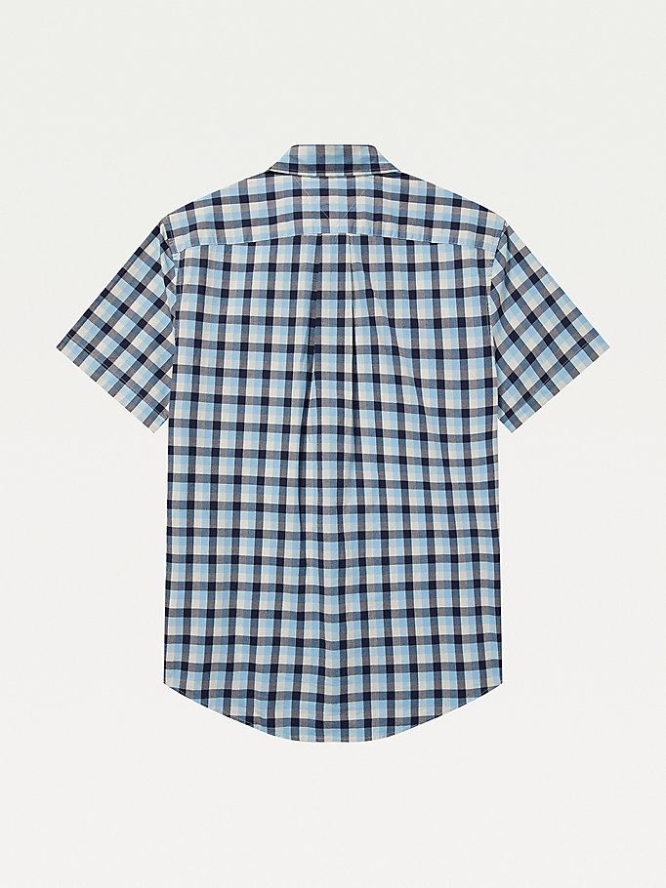 Tommy Hilfiger Adaptive Check Stretch Custom Fit Hemd Herren Blau | AT281LRUQ