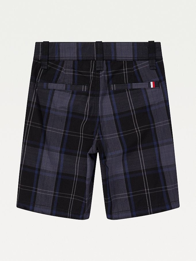 Tommy Hilfiger Adaptive Check Woven Kurze Hose Kinder Schwarz Mehrfarbig | AT201RAIF