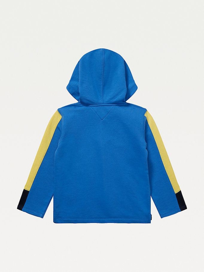 Tommy Hilfiger Adaptive Colour-Blocked Hoodie Kinder Blau | AT369LREU