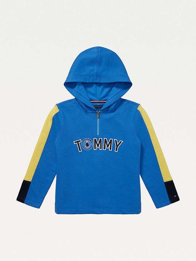 Tommy Hilfiger Adaptive Colour-Blocked Hoodie Kinder Blau | AT369LREU