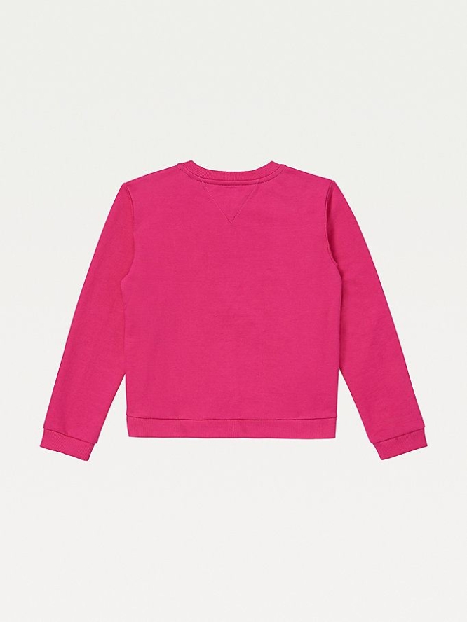 Tommy Hilfiger Adaptive Crew Neck Sweatshirts Kinder Rosa | AT268TFIP