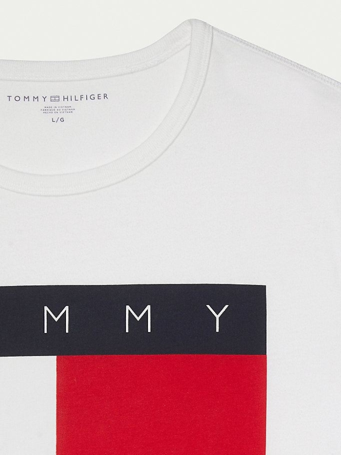 Tommy Hilfiger Adaptive Flag Baumwoll Sensory Friendly T-shirts Herren Weiß | AT174MEGN