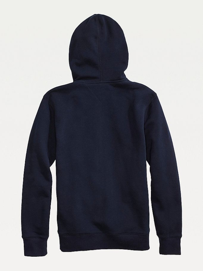 Tommy Hilfiger Adaptive Kangaroo Pocket Baumwoll Blend Hoodie Herren Dunkelblau | AT512PISX