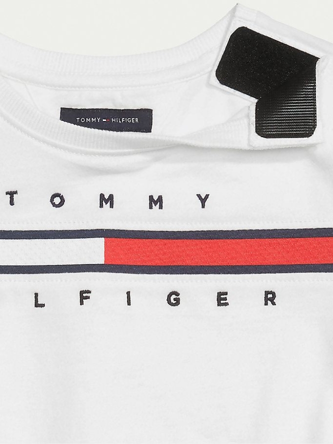 Tommy Hilfiger Adaptive Logo Pure Baumwoll Kleider Kinder Weiß | AT108MULH