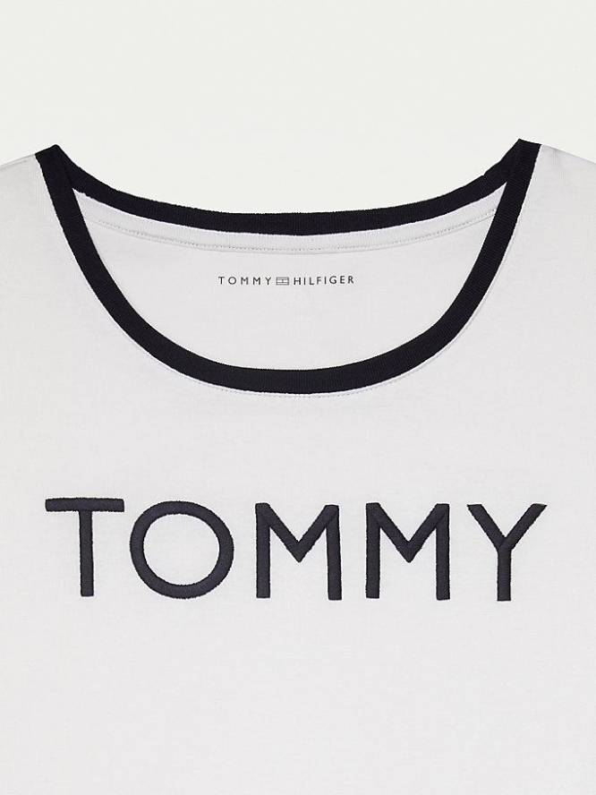 Tommy Hilfiger Adaptive Logo T-shirts Damen Weiß | AT192BFRG