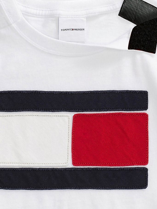 Tommy Hilfiger Adaptive Oversize Flag Logo T-shirts Kinder Weiß Mehrfarbig | AT864LEWR