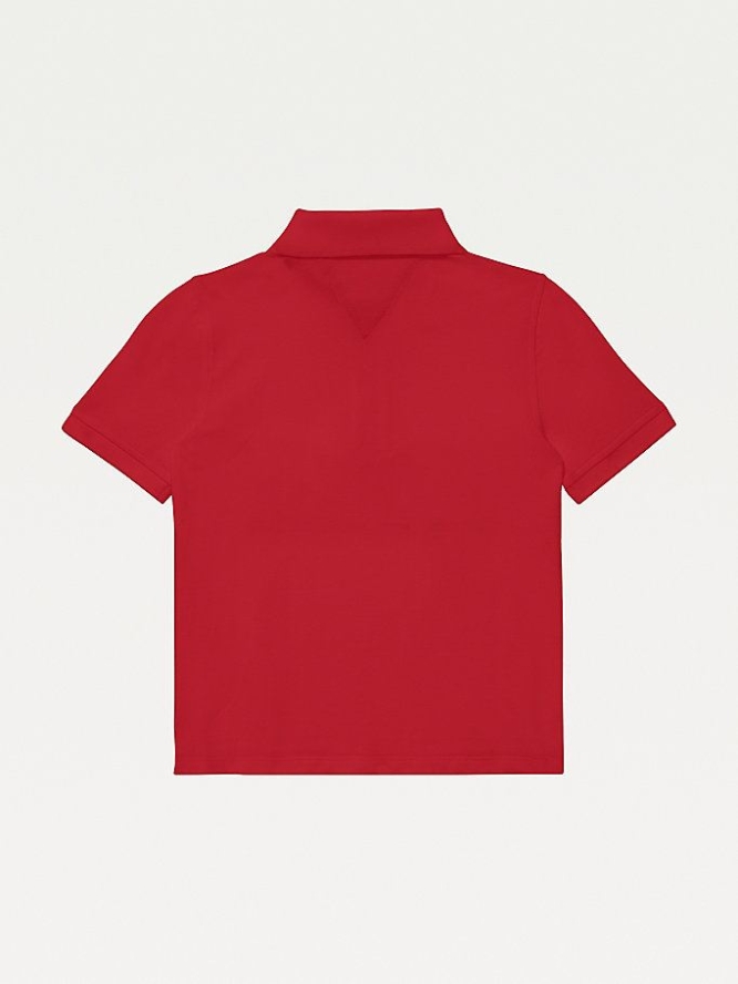 Tommy Hilfiger Adaptive Pure Baumwoll Polo Shirts Kinder Rot | AT269LOQE