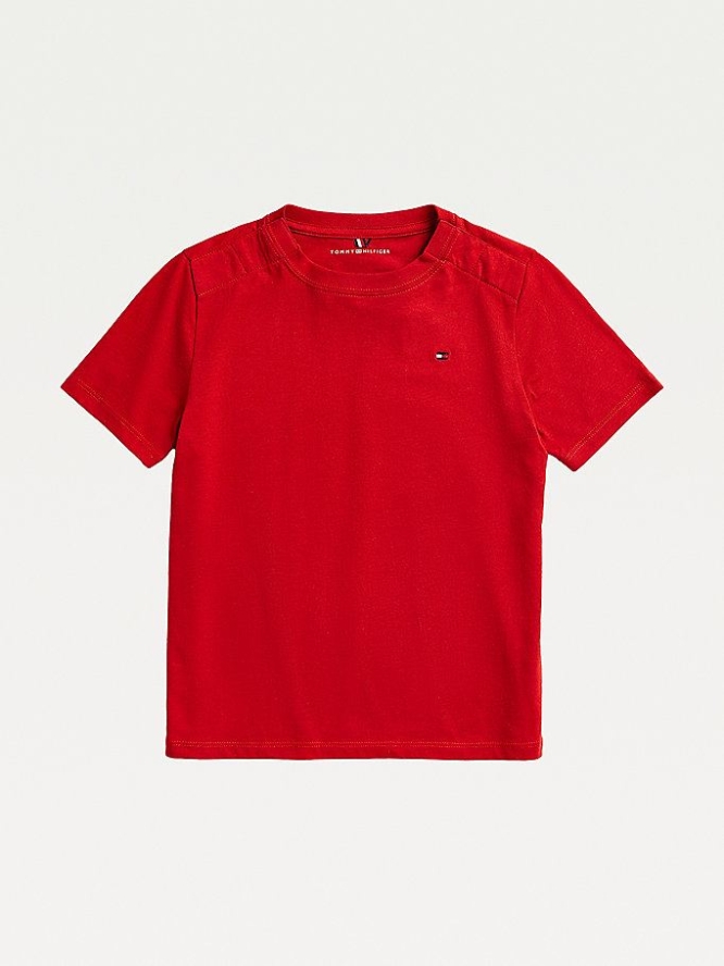 Tommy Hilfiger Adaptive Pure Baumwoll T-shirts Kinder Rot | AT341OWCZ