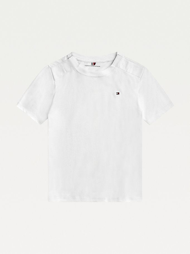 Tommy Hilfiger Adaptive Pure Baumwoll T-shirts Kinder Weiß | AT506ICZG