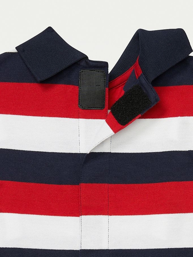 Tommy Hilfiger Adaptive Seated Fit Stripe Polo Shirts Kinder Dunkelblau | AT269SREC