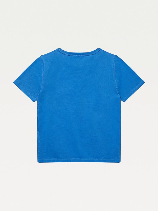 Tommy Hilfiger Adaptive Sensory Gaming Print T-shirts Kinder Blau | AT027PVWX