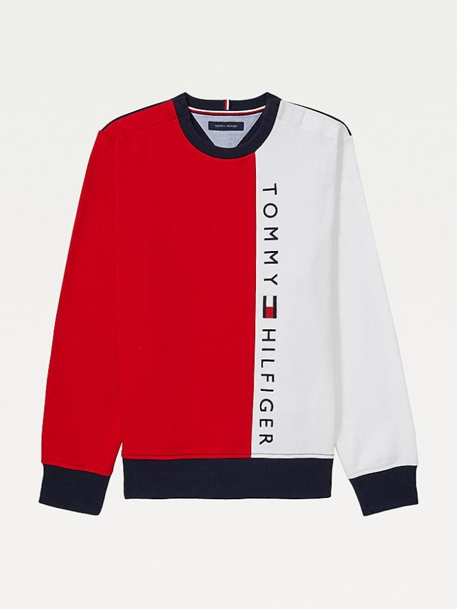 Tommy Hilfiger Adaptive Sportliche Pure Baumwoll Sweatshirts Herren Rot | AT234IPGF