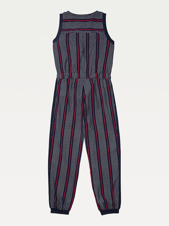 Tommy Hilfiger Adaptive Stripe Print Overall Damen Navy | AT561NVMT