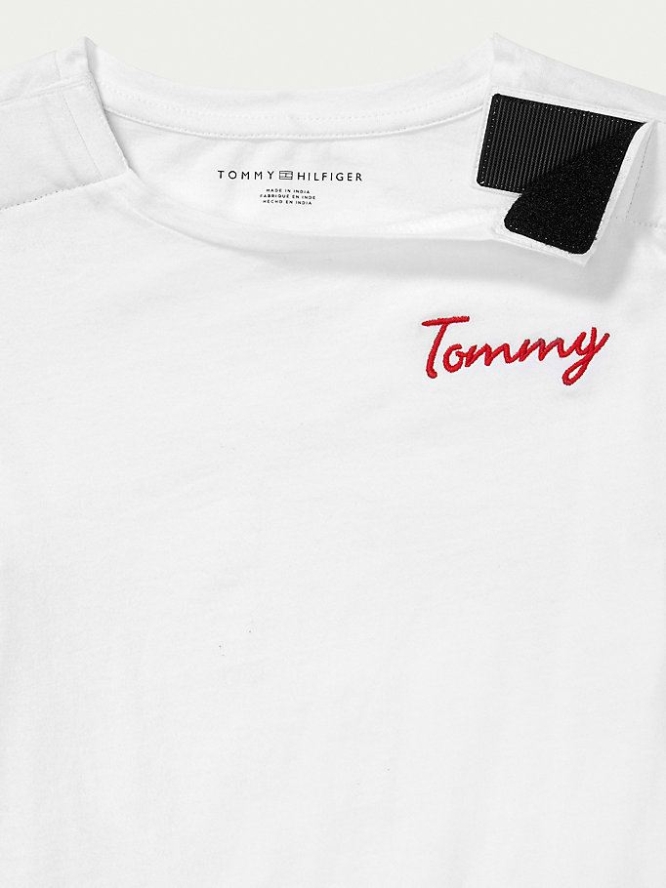 Tommy Hilfiger Adaptive Tie-Front T-shirts Kinder Weiß | AT738HQMW